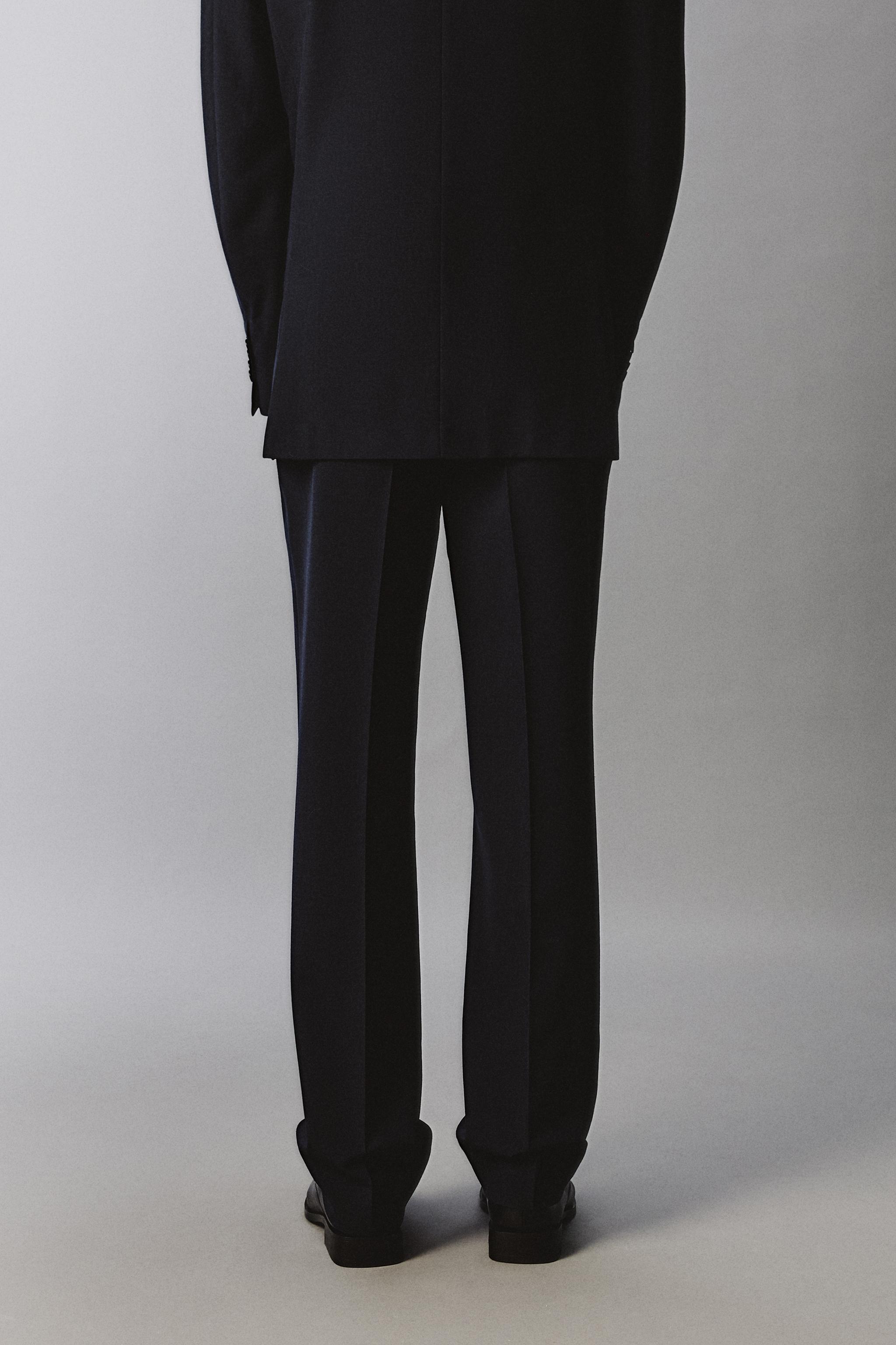 WOOL BLEND STRAIGHT FIT SUIT PANTS